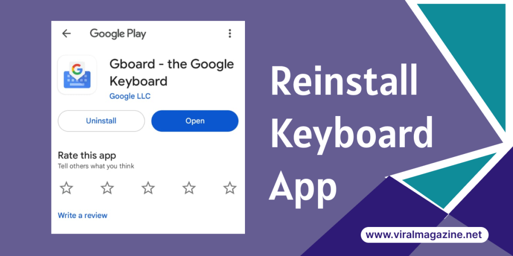 Reinstall Keyboard App if it is not showing