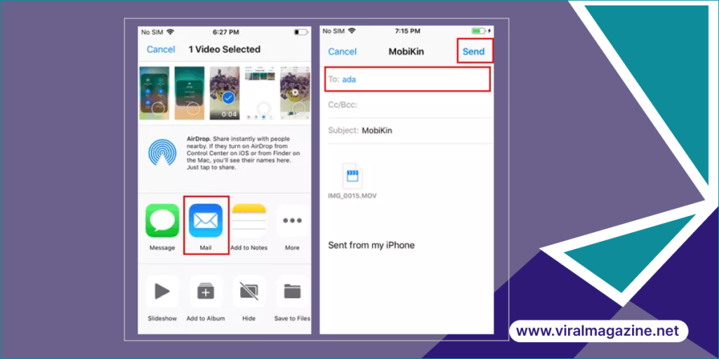 Sent video from iPhone to Android Device Via E-Mail